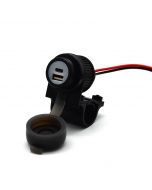 01-030-0101-0 Duo USB A + C Steckdose Motorrad 12-24 V mit Quick Charge für 21-25 mm Lenker