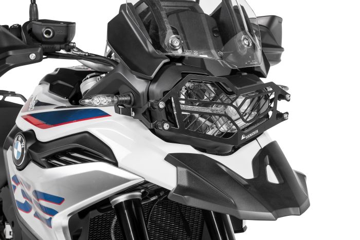 01-082-5095-0 Scheinwerferschutz Edelstahl schwarz mit Schnellverschluss für BMW F850GS/ F800GS (2024-)/ F750GS *OFFROAD USE ONLY*