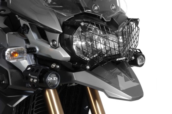 01-420-5095-0 Scheinwerferschutz Edelstahl schwarz mit Schnellverschluss Triumph Tiger 800/ 800XC/ 800XCx und Tiger Explorer *OFFROAD USE ONLY*