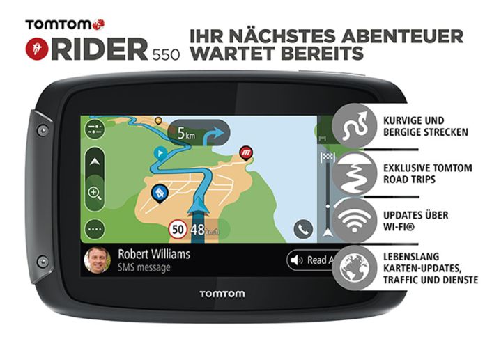 01-060-1470-0 TomTom Rider 550 World, Lifetime weltweite Karten