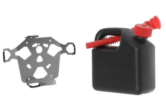 01-050-3214-0 ZEGA Pro/ZEGA Mundo Zubehörhalterset, Kanisterhalter inkl. Benzinkanister Touratech 3 Liter