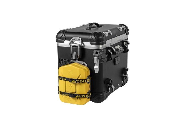 01-050-3428-0 ZEGA Evo Zubehörhalterset, Kanisterhalter mit Riemenschutz inkl. Metallkanister Touratech 