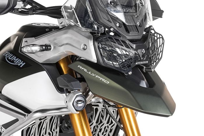 01-421-5095-0 Scheinwerferschutz schwarz mit Schnellverschluss für Triumph Tiger 900 *OFFROAD USE ONLY*