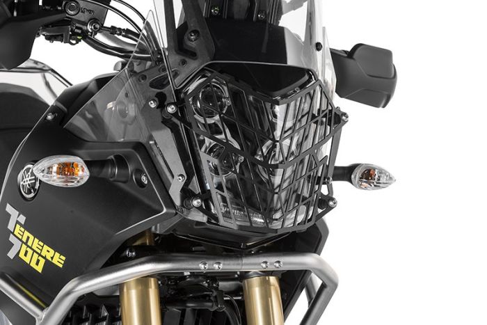 01-632-5095-0 Scheinwerferschutz schwarz mit Schnellverschluss für Yamaha Tenere 700 *OFFROAD USE ONLY*