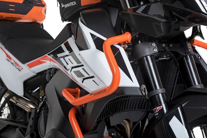 01-372-5162-0 Verkleidungssturzbügel Edelstahl, orange für KTM 890 Adventure (-2022)/ 890 Adventure R (-2022)/ 790 Adventure/ 790 Adventure R (-2022)