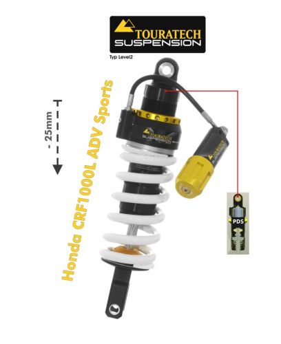 01-402-5867-0 Touratech Suspension Tieferlegung (-25mm) für Honda CRF1000L Adventure Sports (2018-) Typ Level2