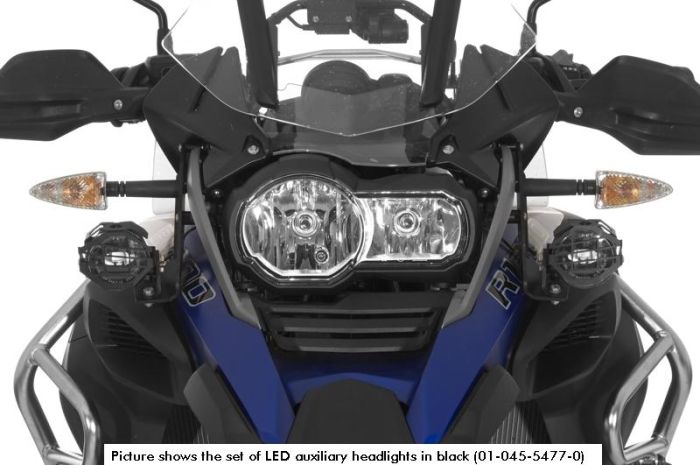 01-045-5479-0 LED Zusatzscheinwerfer Satz Nebel rechts, Fernlicht links für BMW R1200GS Adventure ab 2014, schwarz (nicht mit LED Hauptscheinwerfer)
