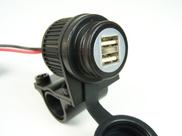 01-030-0029-0 Duo USB Steckdose Motorrad, 12-24V, für 22mm / 25mm Lenker