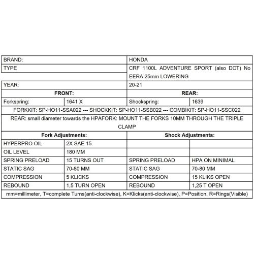 01-403-5844-0 Progressive Gabelfedern fuer Honda CRF1100L Adventure Sports ohne EERA (2020-2025) Tieferlegung um -25mm