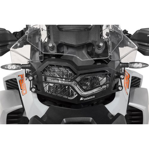 01-082-5096-0 Scheinwerferschutz Edelstahl schwarz mit Schnellverschluss fuer BMW F900GS Adventure/ F850GS Adventure *OFFROAD USE ONLY*