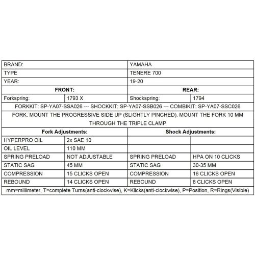 01-632-5880-0 Progressive Gabelfedern fuer Yamaha 700 Tenere (2019-2024)