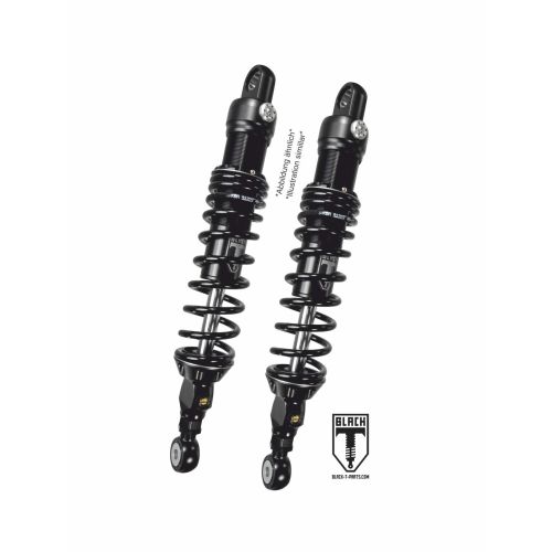01-660-5812-0 BLACK-T Stereo Federbein Set Stage2 fuer Harley Davidson FLH / FLTR Road Glide / Road King / Street Glide 2015-2020 (Laenge 12 Zoll)