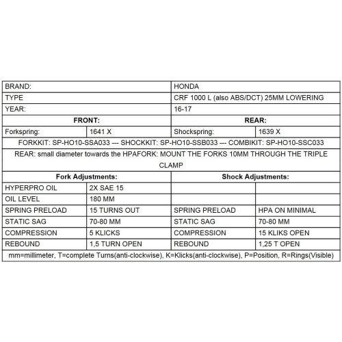 01-402-5837-0 Progressive Gabelfedern fuer Honda CRF1000L Africa Twin (2015-2017) Tieferlegung um 25mm