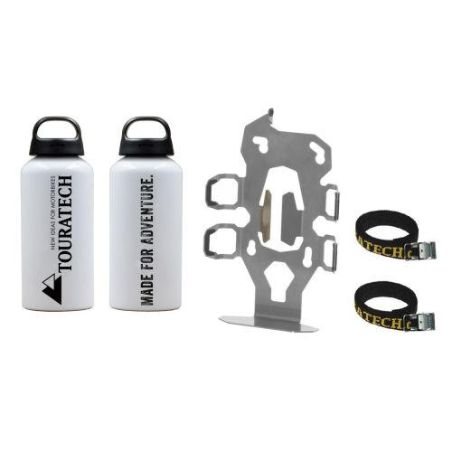 01-050-3217-0 ZEGA Pro2 Zubehoerhalterset Flaschenhalter zweifach mit 2x Touratech Aluminium Trinkflasche 0,6 Liter
