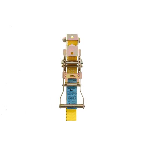 01-055-0037-0 Spanngurt mit Ratsche *gelb*, zugelassen fuer gewerbliche Nutzung