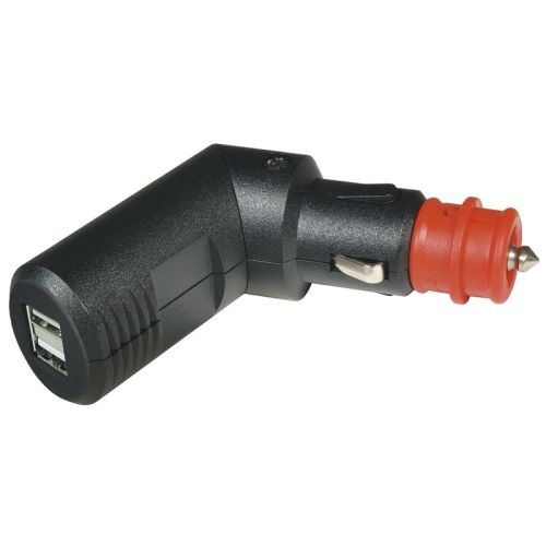 01-030-0065-0 Doppel USB Ladestecker, winkelbar, 12V / 5V, 2 x 2.5A Zigarettenanzuender- und Bordnetz-Steckdosen