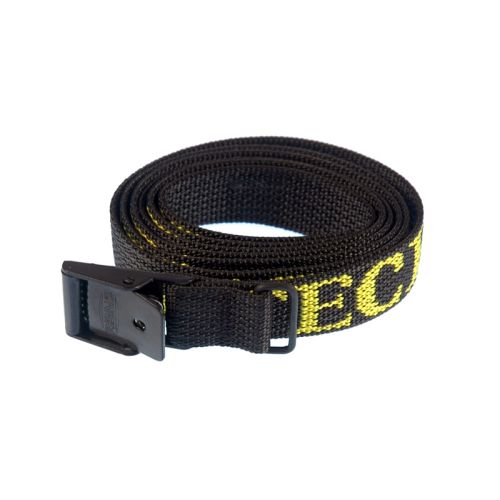 01-055-0031-0 ARNO Spannriemen, 18 mm schwarz, 75 cm mit verzinkter Schnalle und gelbem TOURATECH Logo