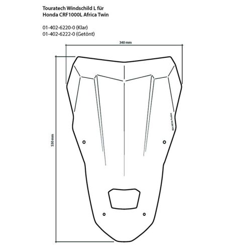 01-402-6222-0 Windschild, L, getoent, fuer Honda CRF1000L Africa Twin/ CRF1000L Adventure Sports