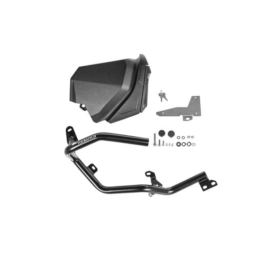 01-632-5168-0 Werkzeugbox mit Motorsturzbuegel - Nachruestsatz - linke Seite, Edelstahl, schwarz fuer Yamaha Tenere 700