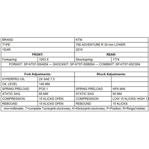 01-372-5886-0 Progressive Gabelfedern fuer KTM 790 Adventure R (2019-), Tieferlegung um -30mm