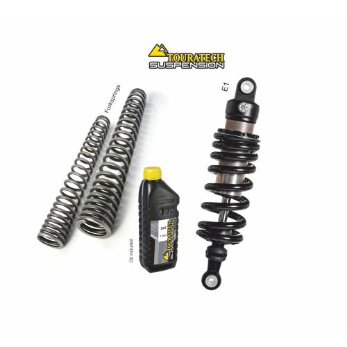 01-300-5840-0 Touratech Suspension Tieferlegung Gabelfedern und E1 Federbein -50mm fuer BMW G310 2017-2023