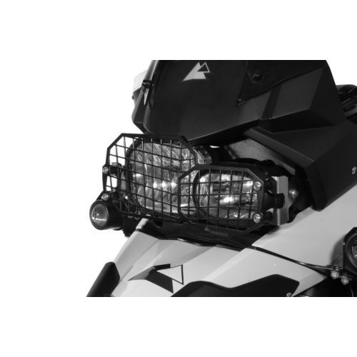 01-048-5095-0 Scheinwerferschutz Edelstahl schwarz mit Schnellverschluss fuer BMW F650GS(Twin)/F700GS/F800GS/F800GS Adventure *OFFROAD USE ONLY*