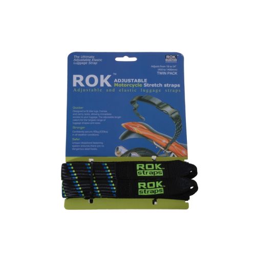 01-055-0406-0 Rokstraps Strap It™ Motorbike Adjustable *schwarz-blau/gruen*45 - 150 cm 2 St. mit Schlaufen