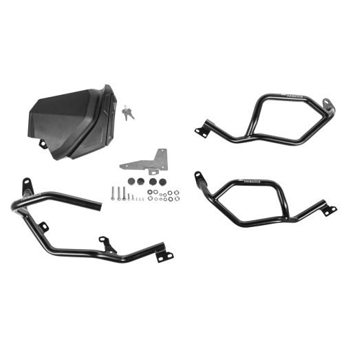 01-632-5167-0 Werkzeugbox mit Motorsturzbuegel - komplett - Edelstahl, schwarz fuer Yamaha Tenere 700