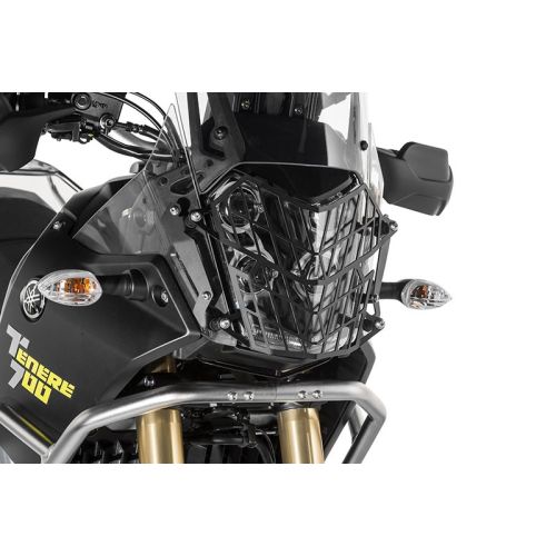 01-632-5095-0 Scheinwerferschutz schwarz mit Schnellverschluss fuer Yamaha Tenere 700 (-2024) *OFFROAD USE ONLY*