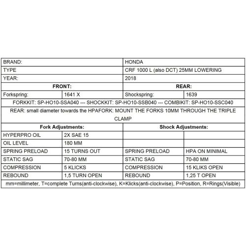 01-402-5881-0 Progressive Gabelfedern fuer Honda CRF1000L Africa Twin ab 2018 Tieferlegung um 25mm