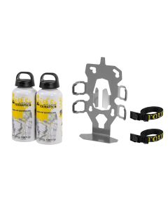 ZEGA Evo Zubehörhalterset Flaschenhalter zweifach mit 2x Touratech Aluminium Trinkflasche 0,6 Liter