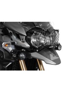 Scheinwerferschutz Edelstahl schwarz mit Schnellverschluss Triumph Tiger 800/ 800XC/ 800XCx und Tiger Explorer *OFFROAD USE ONLY*