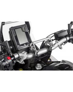 GPS-Anbauadapter auf Lenkerklemmung mit Schrauben für Lenkererhöhung 20 mm, Yamaha Tenere 700 / World Raid, für Navi-Halter