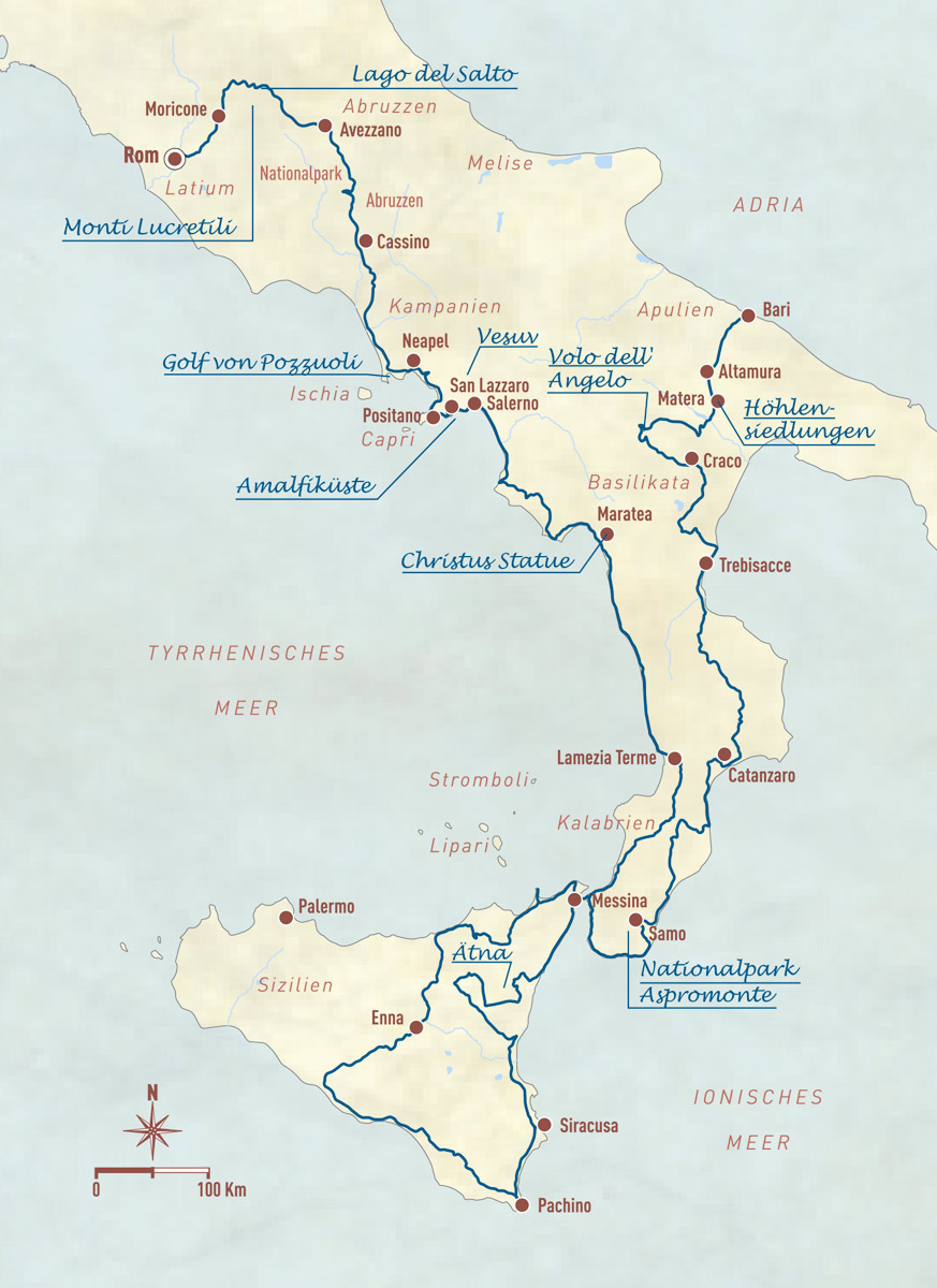 Sueditalien_Reise_Motorrad_Leonhardt_Travel_Karte_Italien_Touratech